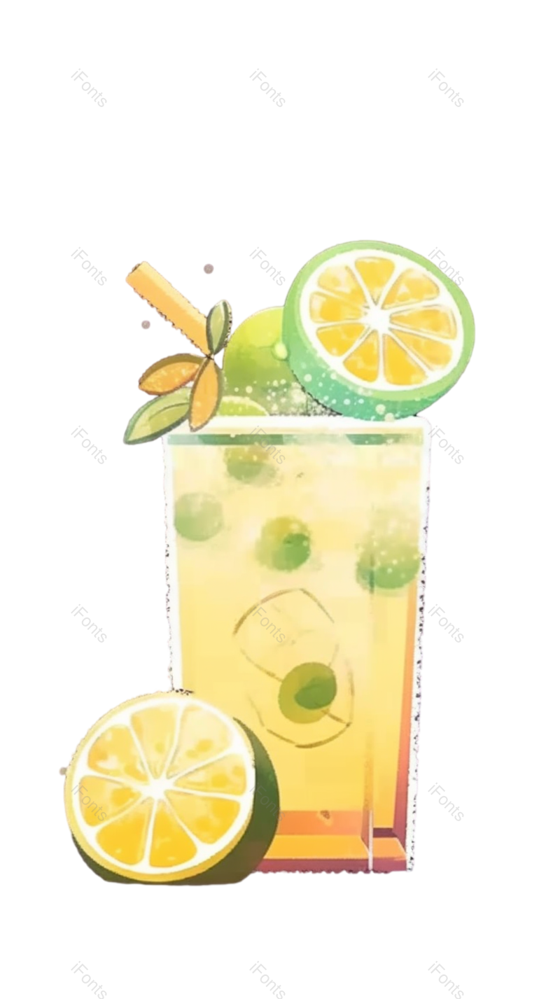 夏天图片,冰块元素,玻璃杯PNG,果汁免抠素材